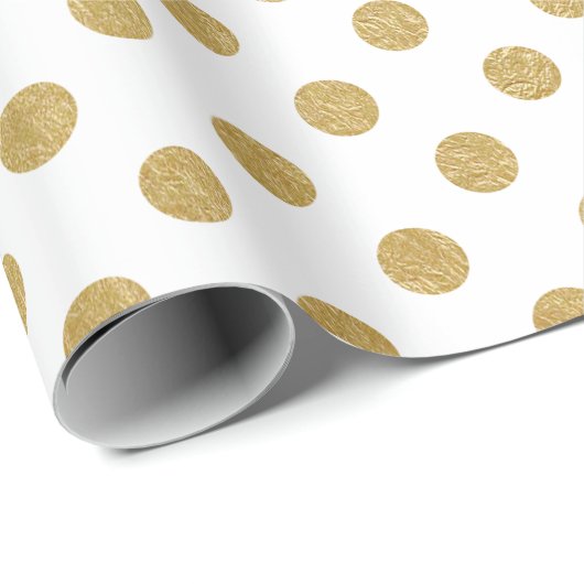 Faux Gold Foil Polka Dot Pattern Cadeaupapier (Rol Hoek)
