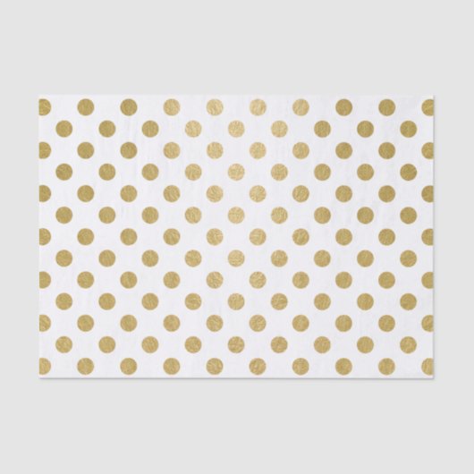 Faux Gold Foil Polka Dots Pattern Tissuepapier (Voorkant)