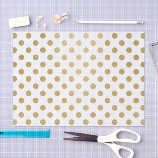 Faux Gold Foil Polka Dots Pattern Tissuepapier (Craft)