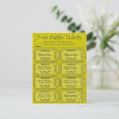 Faux Gold Foil Raffle Tickets Briefkaart (Staand voorkant)