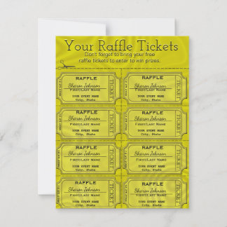 Faux Gold Foil Raffle Tickets Kaart