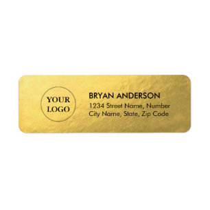 Faux Gold Foil Return Address Label