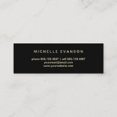 Faux Gold Foil Roos Logo Elegant Black Mini Visitekaartje (Achterkant)