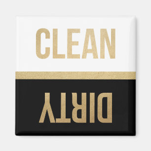 Faux Gold Foil Schone Vuile Vaatwasser Magneet