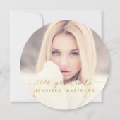 Faux Gold Foil Script 2016 Graduation Party Kaart (Voorkant)