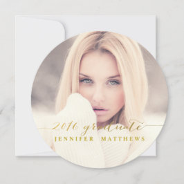 Faux Gold Foil Script 2016 Graduation Party Kaart