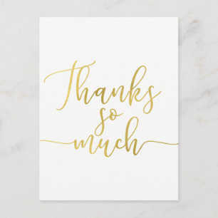 Faux Gold Foil Script Hartelijk dank voor Bedankt Briefkaart