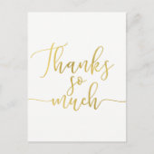 Faux Gold Foil Script Hartelijk dank voor Bedankt Briefkaart (Voorkant)