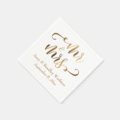 Faux Gold Foil Script op White Servet (Hoek)