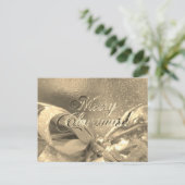 Faux Gold Foil-script voor prettig kerstfeest Briefkaart (Staand voorkant)