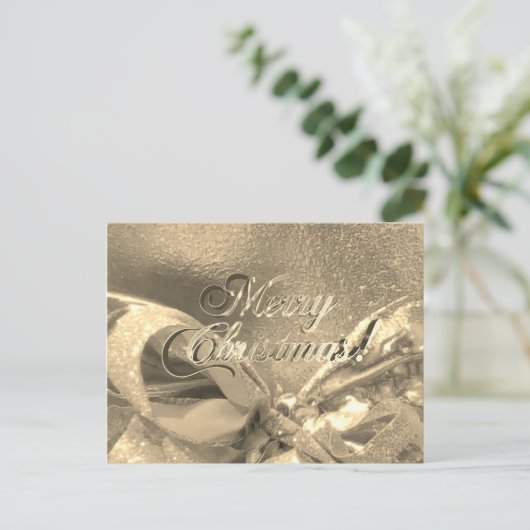 Faux Gold Foil-script voor prettig kerstfeest Briefkaart (Staand voorkant)