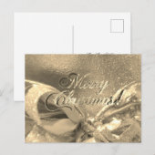 Faux Gold Foil-script voor prettig kerstfeest Briefkaart (Voorkant / Achterkant)