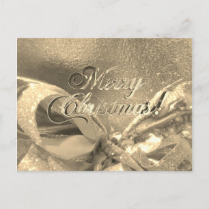 Faux Gold Foil-script voor prettig kerstfeest Briefkaart