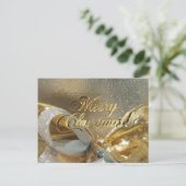 Faux Gold Foil-script voor prettig kerstfeest Briefkaart (Staand voorkant)