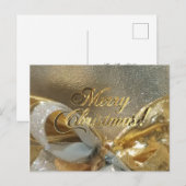 Faux Gold Foil-script voor prettig kerstfeest Briefkaart (Voorkant / Achterkant)