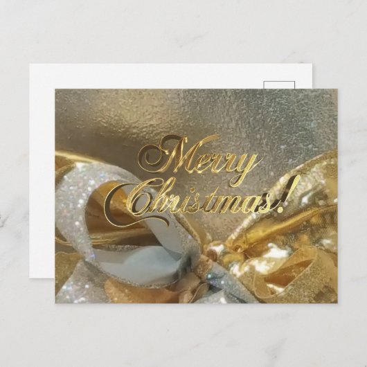 Faux Gold Foil-script voor prettig kerstfeest Briefkaart (Voorkant / Achterkant)