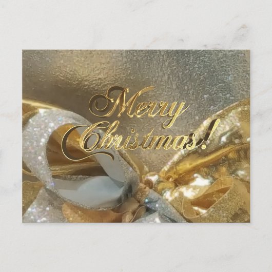 Faux Gold Foil-script voor prettig kerstfeest Briefkaart (Voorkant)