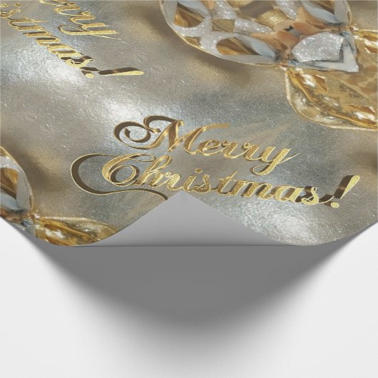 Faux Gold Foil-script voor prettig kerstfeest Cadeaupapier (Hoek)