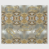 Faux Gold Foil-script voor prettig kerstfeest Cadeaupapier (Vlak)