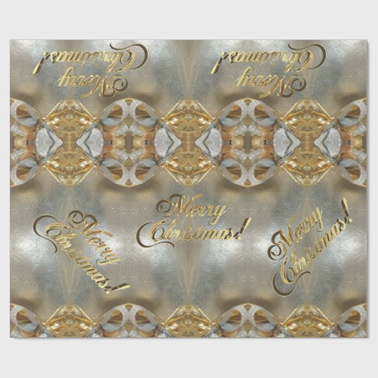 Faux Gold Foil-script voor prettig kerstfeest Cadeaupapier (Vlak)
