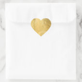 Faux Gold Foil Shiny Metallic Heart Hart Sticker (Tas)