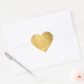 Faux Gold Foil Shiny Metallic Heart Hart Sticker (Envelop)