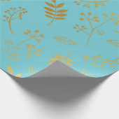 Faux Gold Foil Sky Blue Cadeaupapier (Hoek)