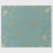 Faux Gold Foil Slate Blue Cadeaupapier (Vlak)