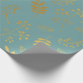 Faux Gold Foil Slate Blue Cadeaupapier (Hoek)