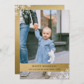 Faux Gold Foil Snowflake Accessoires Verticale fot Feestdagenkaart (Voorkant / Achterkant)