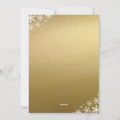 Faux Gold Foil Snowflake Accessoires Verticale fot Feestdagenkaart (Achterkant)