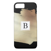 Faux Gold Foil Splash op Black, Simple Monogram Case-Mate iPhone Case (Achterkant)