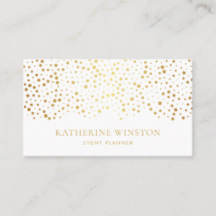 Faux Gold Foil Stippen en Stars Chic Visitekaartje