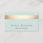 Faux Gold Foil Stripe Modern Stylish Turquoise Visitekaartje (Voorkant)