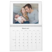 Faux Gold Foil Stripe Photo Calendar Kalender (Mar 2027)