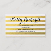 Faux Gold Foil Stripes Consultant Visitekaartje (Achterkant)