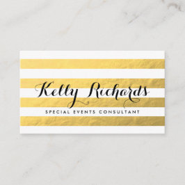 Faux Gold Foil Stripes Consultant Visitekaartje