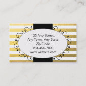 Faux Gold Foil Stripes Cupcake Cake Bakery Visitekaartje (Achterkant)