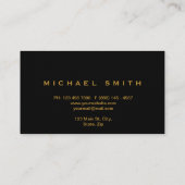Faux Gold Foil Subtle Glitter Black Visitekaartje (Achterkant)