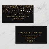 Faux Gold Foil Subtle Glitter Black Visitekaartje (Voorkant / Achterkant)