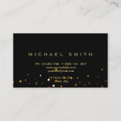 Faux Gold Foil Subtle Glitter Black Visitekaartje (Achterkant)