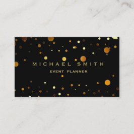 Faux Gold Foil Subtle Glitter Black Visitekaartje