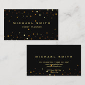 Faux Gold Foil Subtle Glitter Black Visitekaartje (Voorkant / Achterkant)
