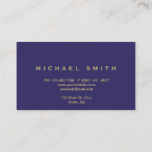Faux Gold Foil Subtle Glitter Blue Visitekaartje (Achterkant)