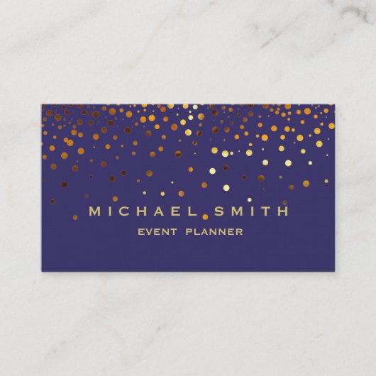 Faux Gold Foil Subtle Glitter Blue Visitekaartje (Voorkant)