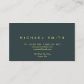 Faux Gold Foil Subtle Glitter Blue Visitekaartje (Achterkant)