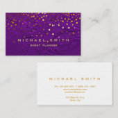 Faux Gold Foil Subtle Glitter Blue Visitekaartje (Voorkant / Achterkant)