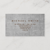 Faux Gold Foil Subtle Glitter Linen Visitekaartje (Achterkant)