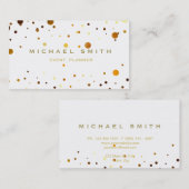 Faux Gold Foil Subtle Glitter White Visitekaartje (Voorkant / Achterkant)