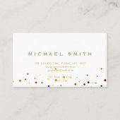 Faux Gold Foil Subtle Glitter White Visitekaartje (Achterkant)